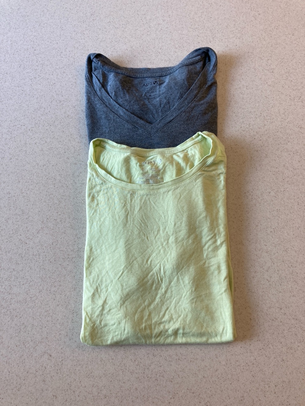 Pair of Apt. 9 Tee Shirts  - Gray and Yellow - Short Sleeve Tees  S/M